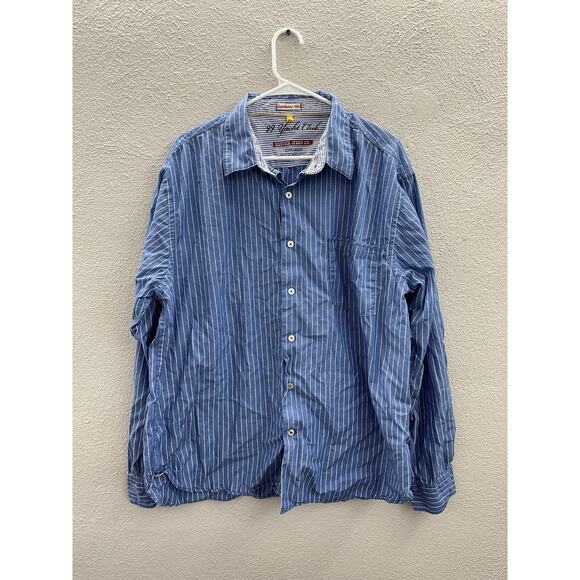 Nautica Jean Co Mens Shirt Size XL Blue Striped Long Sleeve Button Up Yacht Club - Picture 1 of 11